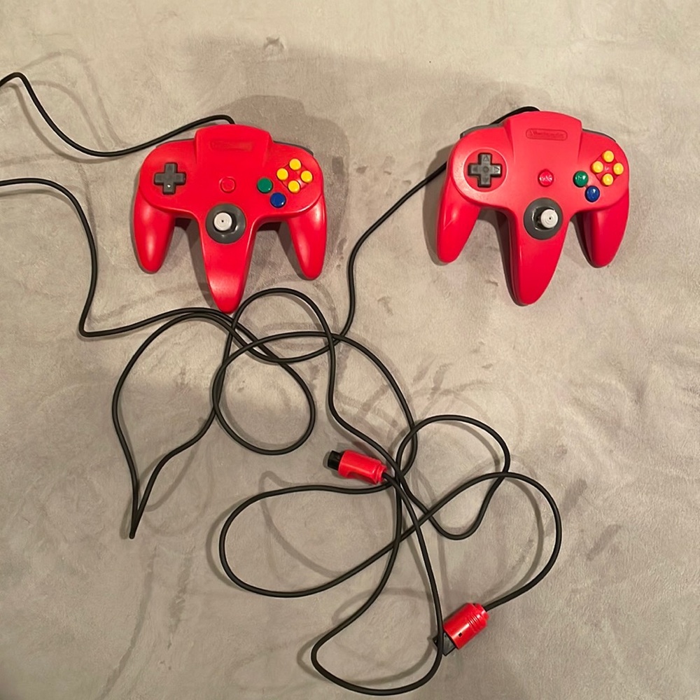 Nintendo 64 TWO RED controllers